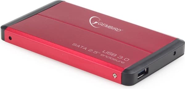 Gembird EE2-U3S-2-R - Harddiskkabinet, 2,5 tommer SATA, USB 3.0 Rød
