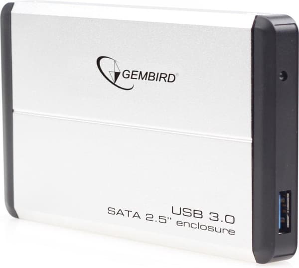 Gembird EE2-U3S-2-S - Harddisk kabinet, 2,5 tommer SATA, USB 3.0 Sølv