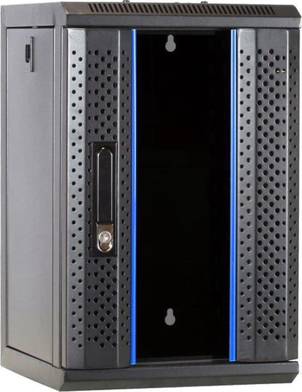 10 tommer 9U serverskab med glaslåge 312x310x486mm (BxDxH)