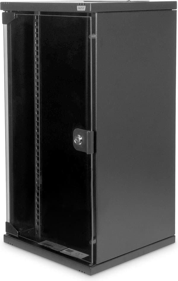 Digitus DN-10-12U-B, Väggställ, 12U, 30 kg, Nyckelfack, Svart