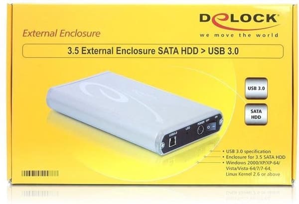 Delock - Ulkoinen kotelo 3.5 SATA HDD - USB3.0