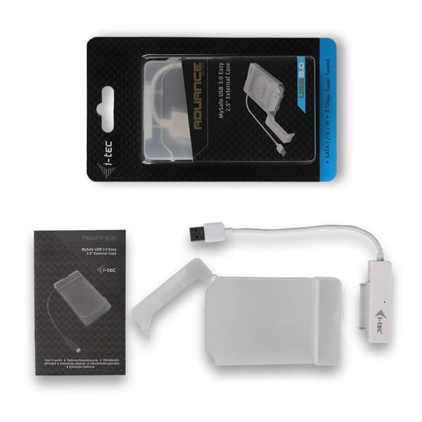 i-tec MYSAFEU314 tallennusasemakotelo 2,5 tuuman HDD/SSD-kotelo Valkoinen