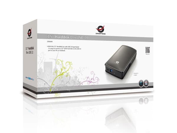3.5i HDD Design Kotelo USB 3.0 SATAHDD Mustalle