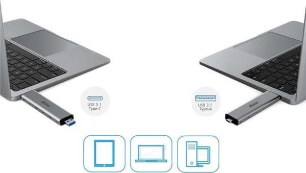 M.2 SATA / NVMe SSD til USB 3.1 Gen 2 aluminium kabinet