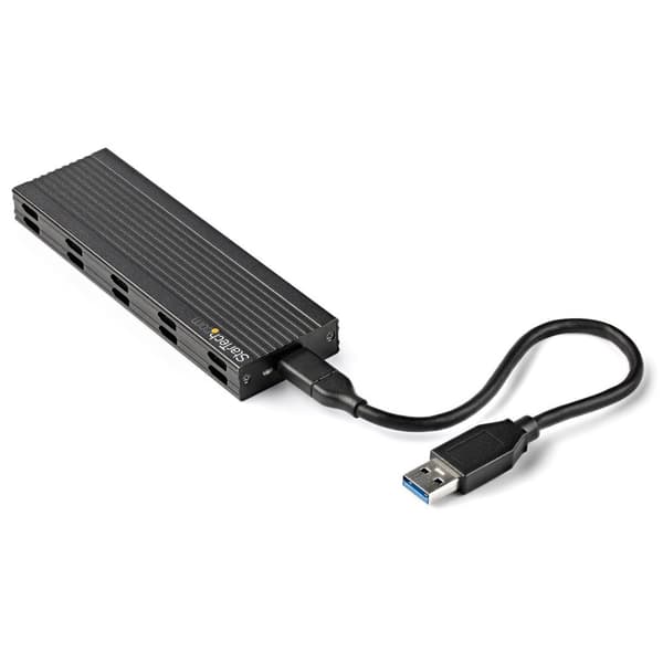 StarTech.com NVMe SSD-hölje - USB-C 10 Gbps till M.2 NVMe eller M.2 SATA SSD - Extern M.2 PCIe/SATA NGFF SSD aluminiumhölje - USB Type-C & USB-A värdk