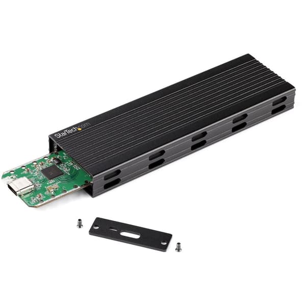 StarTech.com NVMe SSD-hölje - USB-C 10 Gbps till M.2 NVMe eller M.2 SATA SSD - Extern M.2 PCIe/SATA NGFF SSD aluminiumhölje - USB Type-C & USB-A värdk