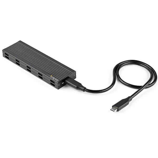 StarTech.com NVMe SSD-hölje - USB-C 10 Gbps till M.2 NVMe eller M.2 SATA SSD - Extern M.2 PCIe/SATA NGFF SSD aluminiumhölje - USB Type-C & USB-A värdk