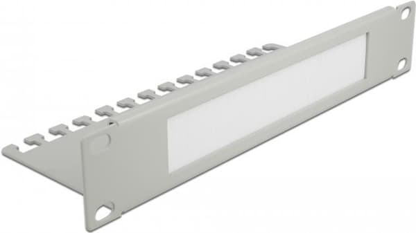 DeLOCK kabelstyringsbørstestrimmel med kabelstøtteplade - Kabelstyringspanel med børste - Grå - 1U - 25,4 cm (10") (66537)