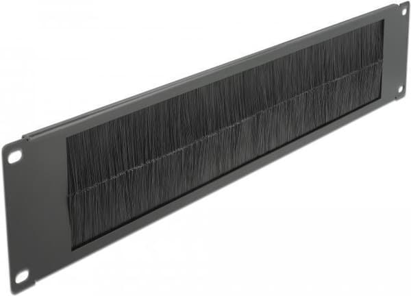 DeLOCK Cable Management Brush Strip - Kabelstyringspanel med børste - Sort - 2U - 48,3 cm (19") (66482)