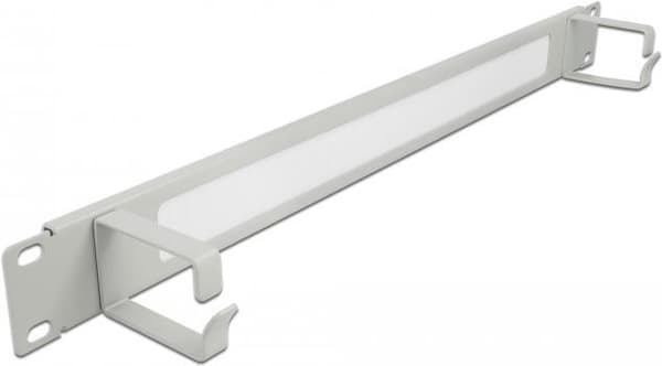 DeLOCK kaapelinhallintaharjanauha 2 koukulla - Kaapelinhallintapaneeli harjalla - Harmaa - 1U - 48,3 cm (19") (66540)