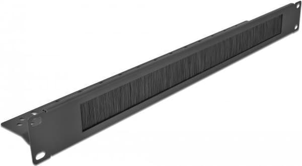 Delock - Kabeldæksel med børster - stativmonterbar - sort - 1U - 48,3 cm (19") (66846)