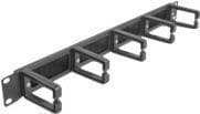 DeLOCK Cable Management børstestrimmel med 5 kroge - kabelstyringspanel med børste - sort - 1U - 48,3 cm (19") (66490)