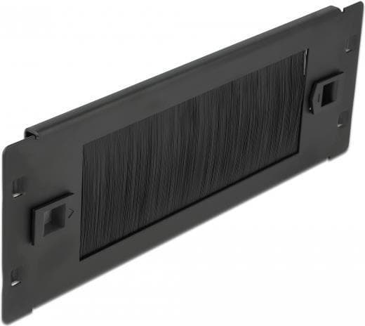 DeLOCK 66345 - Børstestrimmel - Sort - Metal - Nylon - 2U - Kina - 25,4 cm (10") (66345)