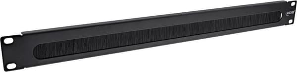 INLINE - Stativpanel med børste til kabelindføring - sort, RAL 9005 - 1U - 48,3 cm (19")