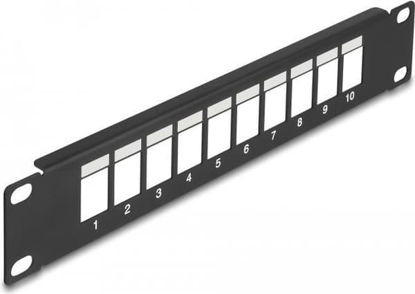 Delock - Patch panel (dummy plade) - snap-in montering - stativ monteres - sort - 1U - 25,4 cm (10") - 10 porte (66676)