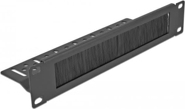Delock - Kabeldæksel med børster - stativmonterbar - sort - 1U - 25,4 cm (10") (66845)