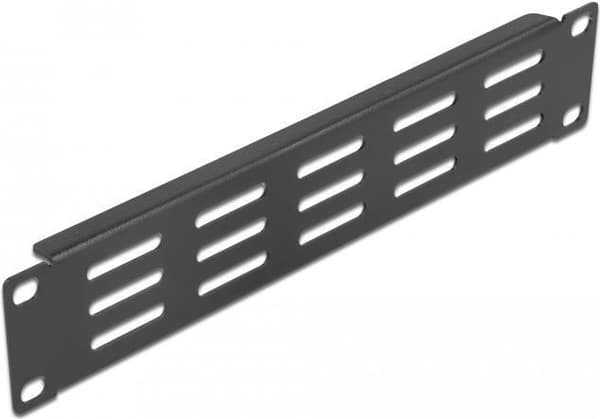 Delock - Beslag ventilationsplade (vandret) - stativ monteres - sort - 1U - 25,4 cm (10") (66839)