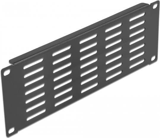 Delock - Beslag ventilationsplade (vandret) - stativ monteres - sort - 2U - 25,4 cm (10") (66840)