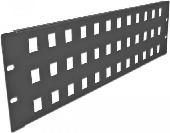 Delock - Patch panel (dummy plade) - snap-in montering - stativ monteres - sort - 3U - 48,3 cm (19") - 48 porte (66838)