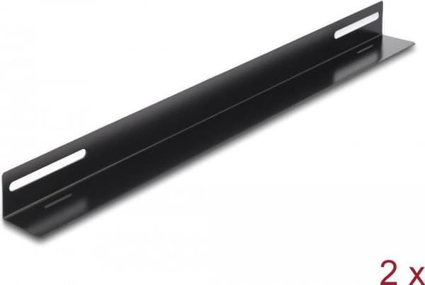Delock - Rack Bracket - 450 x 40 mm - side - black - 48.3 cm (19") (pack of 2)