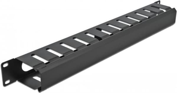 DeLOCK - Kabelføringsplade til styreskab - Sort - 1U - 48,3 cm (19") (66550)