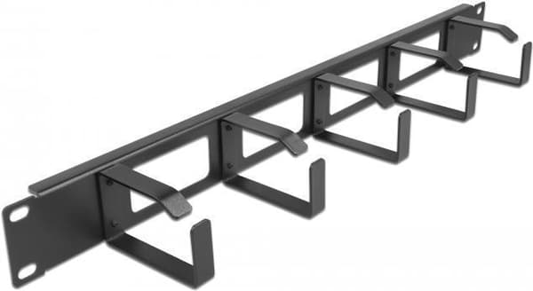 Delock - kabelføringsplade til styreskab - sort - 1U - 48,3 cm (19")