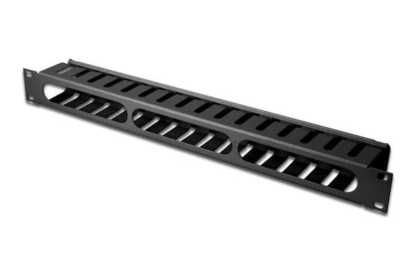 Udstyr 19" rackmonteret kabelstyringspanel - Sort - Kabelstyringspanel - Sort - Stål - 1U - Kina - 70 mm (327313)