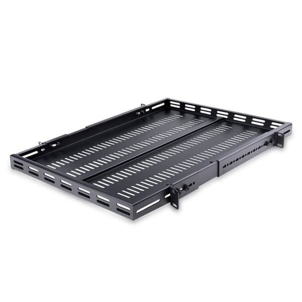 StarTech.com 1U Justerbar Heavy Duty-hylde til serverrack - Skab op til 80 kg - Rack - Hylde - Sort - 1U - 48,3 cm (19") (ADJSHELFHD)