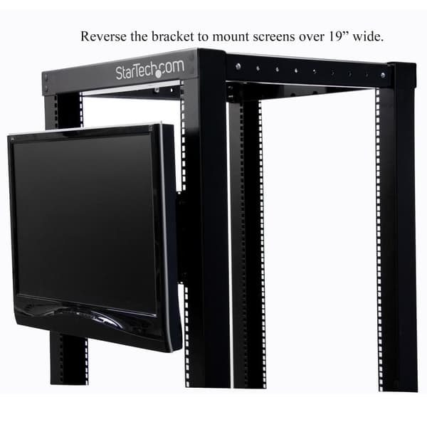StarTech.com Universal LCD-skærm Vesa-montering til 48,30 cm (19") serverskab / rack - Beslag til LCD-skærm - Stærkt, koldpresset stål - Sort - Skærms