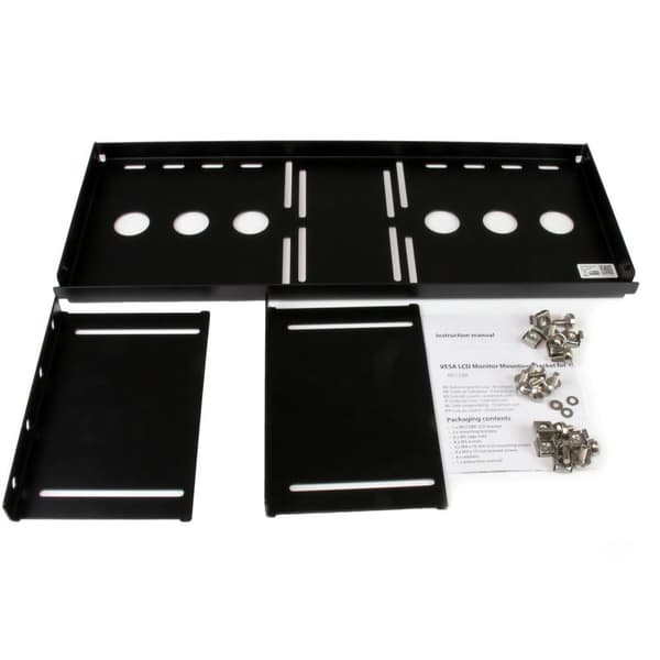 StarTech.com Universal LCD-skærm Vesa-montering til 48,30 cm (19") serverskab / rack - Beslag til LCD-skærm - Stærkt, koldpresset stål - Sort - Skærms