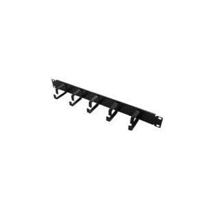 19" kabelstyringspanel 1U, med 5 metalringe, sort, LogiLink® [OR101B] (OR101B)