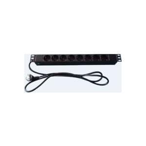 MicroConnect - strømskinne (rack - monteres) - 4000 watt - input, strømindgang - udgangsstik: 8 (CEE 7/4) - 1U - 48,3 cm (19") - 3 m ledning