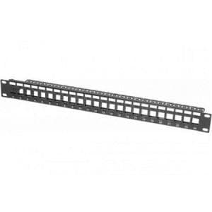 Modulholder til 24 keystone-tilslutningsstik, 48,30 cm (19"), sort RAL 9005 Til opsætning af et patchpanel med op til 24 porte (258152)