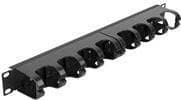 Delock - Installationskort til rack-kabelstyring - med 10 lukkede kabelføringer - sort - 1U - 48,3 cm (19") (66849)