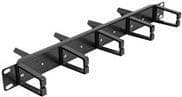 Delock - Installationskort til rack-kabelstyring - begge sider med 9 kroge (5 x lodret, 4 x 45° skråtstillet) - sort - 1U - 48,3 cm (19") (66850)