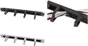 LogiLink 48,30 cm (19") patchpanel, 1 U, 4 kabelføringsbeslag sort (RAL9005), til ordnet, gennemsigtigt - 1 stk (OR106B)