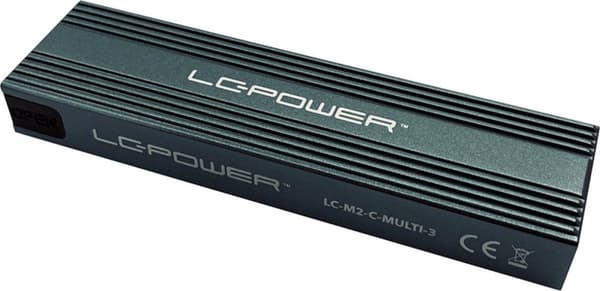 LC Power LC-M2-C-MULTI-3 - Lagerskab - M.2 - M.2-kort (PCIe NVMe & SATA) - USB 3.2 (Gen 2x1) - Antracit (LC-M2-C-MULTI-3)