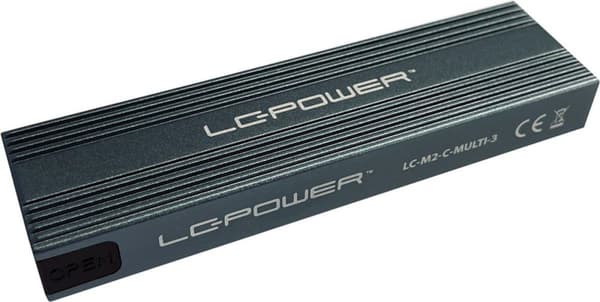 LC Power LC-M2-C-MULTI-3 - Lagerskab - M.2 - M.2-kort (PCIe NVMe & SATA) - USB 3.2 (Gen 2x1) - Antracit (LC-M2-C-MULTI-3)