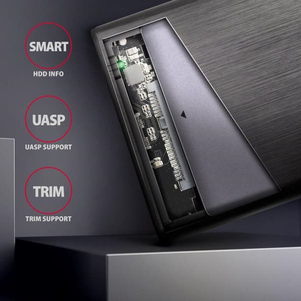 Axagon EE25-A6M tallennusasemakotelo HDD/SSD-kotelo, musta 2,5" (EE25-A6M)