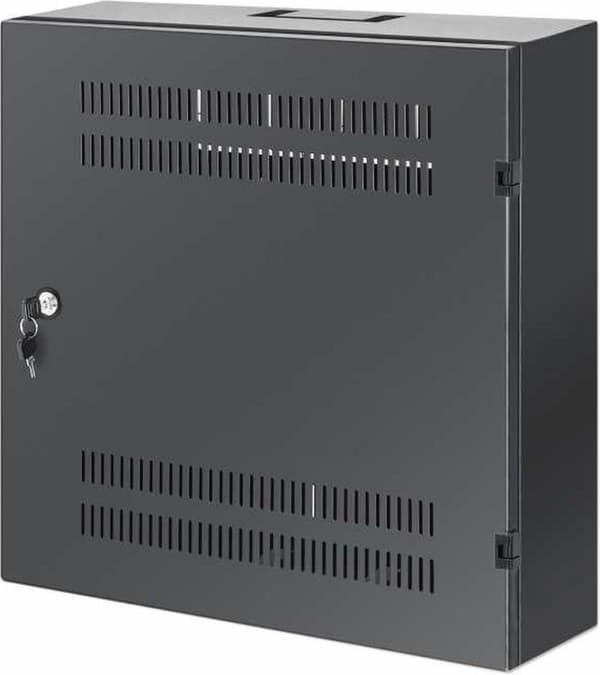 Intellinet - Hus (vandret / lodret) - med 4U vandrette og 2U lodrette stolper - egnet til vægmontering - Sort, RAL 7021 - 4U - 48,3 cm (19") (713689)