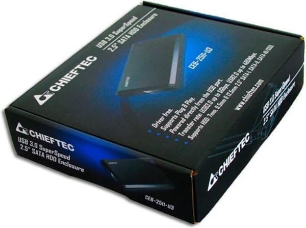 Chieftec CEB-2511-U3 2,5 tuuman musta kehys opslagasemille