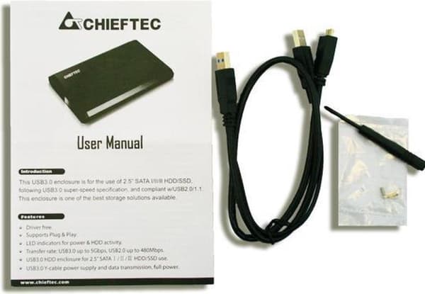 Chieftec CEB-2511-U3 2,5 tuuman musta kehys opslagasemille