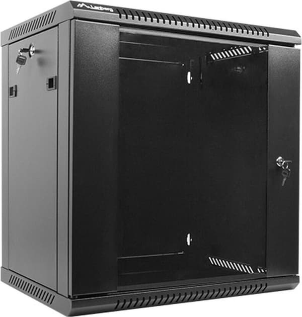 Lanberg WF01-6412-10B Rack 12U vægmonteret hylde Sort (WF01-6412-10B)