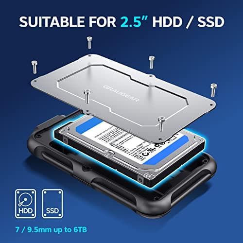 Graugear ulkoinen kiintolevykotelo 2,5" HDD/SSD USB 3.2 Spritzes (G-2502-C-10G)