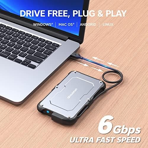 Graugear ulkoinen kiintolevykotelo 2,5" HDD/SSD USB 3.2 Spritzes (G-2502-C-10G)