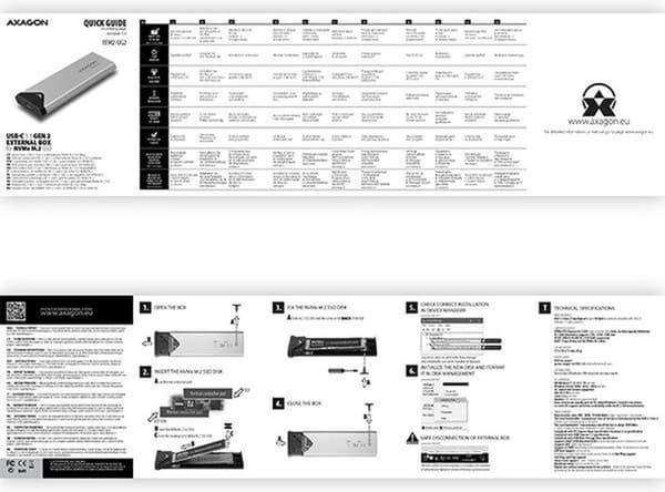 Axagon EEM2-UG2 lagerdrevkabinet M.2 SSD kabinet sort - grå (EEM2-UG2)