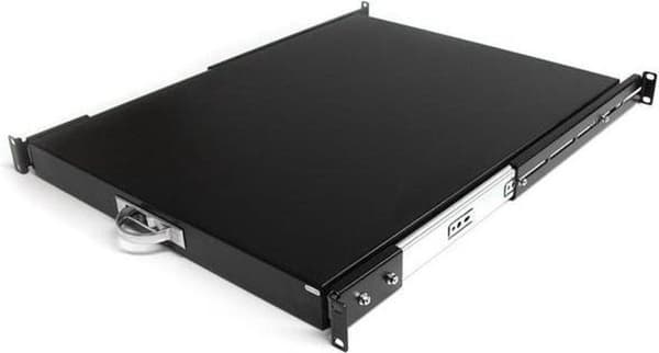 StarTech.com 48,30 cm (19") serverskåpshylla 55 cm utdragbar - Sliding Rack Hylla - Racktangentbordsbricka (på skenor) - svart - för P/N: 4POSTRACK25,