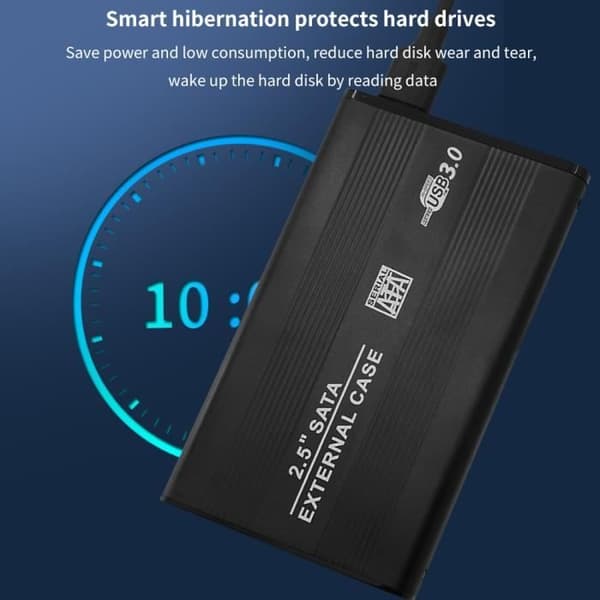USB 3.0 - plasthölje för SATA 2.5 extern hårddisk, SSD, SATA till adapter, stöd 10TB
