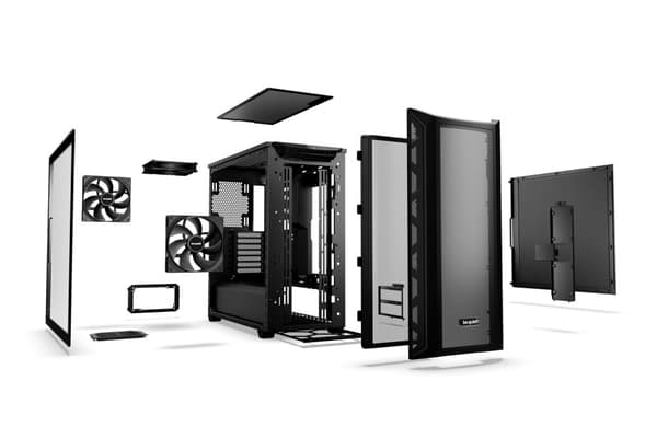 var tyst! - Midi tower - E-ATX - sidopanel med fönster (härdat glas) - ingen strömförsörjning (ATX / PS/2) - svart - USB/Audio (BGW60)