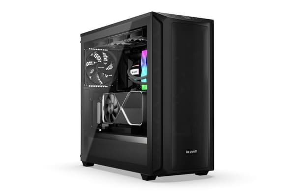 var tyst! - Midi tower - E-ATX - sidopanel med fönster (härdat glas) - ingen strömförsörjning (ATX / PS/2) - svart - USB/Audio (BGW60)